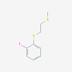 molecular formula C9H11IS2 B14333127 1-Iodo-2-{[2-(methylsulfanyl)ethyl]sulfanyl}benzene CAS No. 106139-97-3