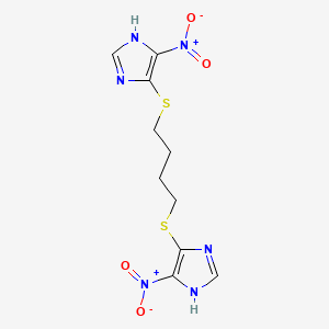 5-nitro-4-[4-[(5-nitro-1H-imidazol-4-yl)sulfanyl]butylsulfanyl]-1H-imidazole