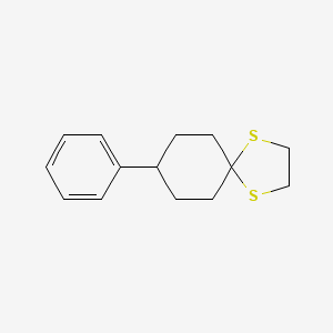 molecular formula C14H18S2 B14333185 1,4-Dithiaspiro[4.5]decane, 8-phenyl- CAS No. 106592-05-6