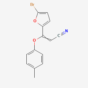 molecular formula C14H10BrNO2 B14333188 3-(5-Bromofuran-2-yl)-3-(4-methylphenoxy)prop-2-enenitrile CAS No. 105997-93-1