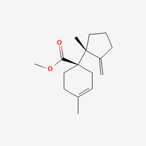 3-Cyclohexene-1-carboxylic acid, 4-methyl-1-(1-methyl-2-methylenecyclopentyl)-, methyl ester, (R*,R*)-