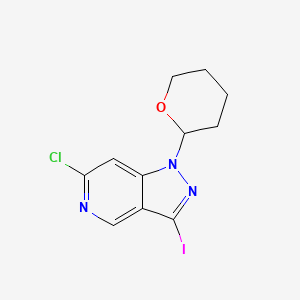 molecular formula C11H11ClIN3O B1433319 6-chloro-3-iodo-1-(tetrahydro-2H-pyran-2-yl)-1H-pyrazolo[4,3-c]pyridine CAS No. 1416714-59-4