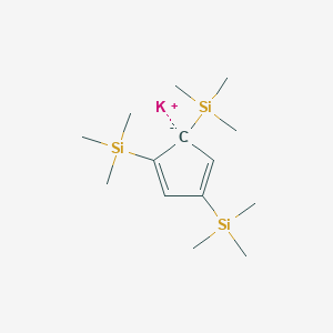 molecular formula C14H29KSi3 B14333218 potassium;[2,4-bis(trimethylsilyl)cyclopenta-2,4-dien-1-yl]-trimethylsilane CAS No. 103731-91-5