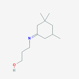 molecular formula C12H23NO B14333258 3-[(E)-(3,3,5-Trimethylcyclohexylidene)amino]propan-1-ol CAS No. 98190-87-5