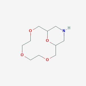 molecular formula C10H19NO4 B14333281 3,6,9,15-Tetraoxa-13-azabicyclo[9.3.1]pentadecane CAS No. 106074-68-4