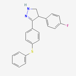 4-(4-Fluorophenyl)-3-[4-(phenylsulfanyl)phenyl]-4,5-dihydro-1H-pyrazole