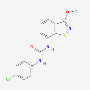 molecular formula C15H12ClN3O2S B14333331 Urea, N-(4-chlorophenyl)-N'-(3-methoxy-1,2-benzisothiazol-7-yl)- CAS No. 104121-67-7