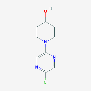 molecular formula C9H12ClN3O B1433345 1-(5-氯吡嗪-2-基)哌啶-4-醇 CAS No. 1020658-72-3
