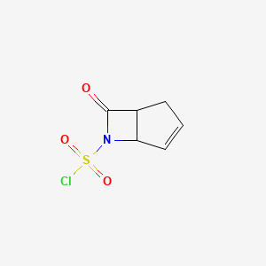 molecular formula C6H6ClNO3S B14333450 7-Oxo-6-azabicyclo[3.2.0]hept-3-ene-6-sulfonyl chloride CAS No. 97928-60-4