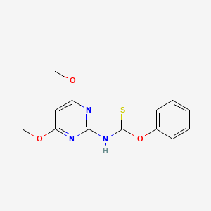 molecular formula C13H13N3O3S B14333492 O-Phenyl (4,6-dimethoxypyrimidin-2-yl)carbamothioate CAS No. 110860-37-2