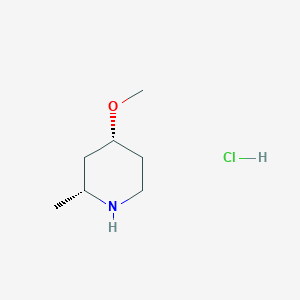 molecular formula C7H16ClNO B1433352 cis-4-Methoxy-2-methyl-piperidine hydrochloride CAS No. 1621225-22-6