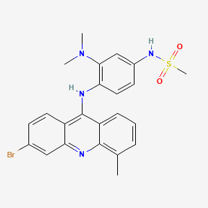 molecular formula C23H23BrN4O2S B14333601 Methanesulfonamide, N-(4-((3-bromo-5-methyl-9-acridinyl)amino)-3-(dimethylamino)phenyl)- CAS No. 106521-55-5