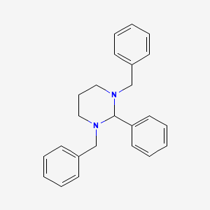 molecular formula C24H26N2 B14333612 1,3-Dibenzyl-2-phenylhexahydropyrimidine CAS No. 102950-52-7