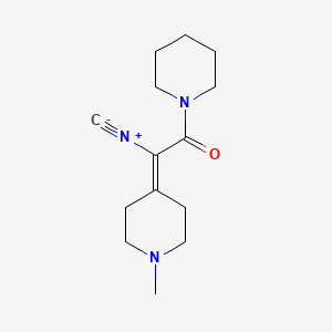 molecular formula C14H21N3O B14333621 Piperidine, 1-(isocyano(1-methyl-4-piperidinyldene)acetyl)- CAS No. 99506-16-8