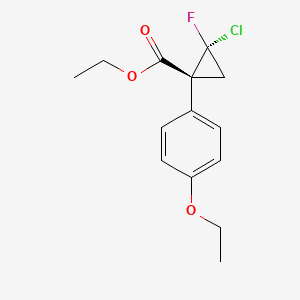 Cyclopropanecarboxylic acid, 2-chloro-1-(4-ethoxyphenyl)-2-fluoro-, ethyl ester, cis-