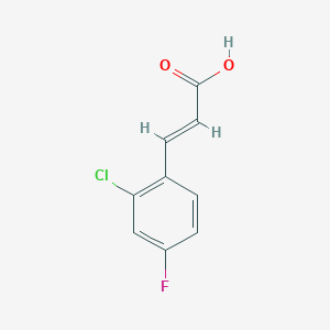 molecular formula C9H6ClFO2 B143337 2-氯-4-氟肉桂酸 CAS No. 133220-86-7