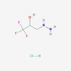 molecular formula C3H8ClF3N2O B1433379 1,1,1-三氟-3-肼基丙烷-2-醇盐酸盐 CAS No. 1803607-27-3