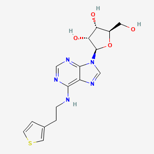 (2R,3S,4R,5R)-2-(Hydroxymethyl)-5-(6-((2-(thiophen-3-yl)ethyl)amino)-9H-purin-9-yl)tetrahydrofuran-3,4-diol