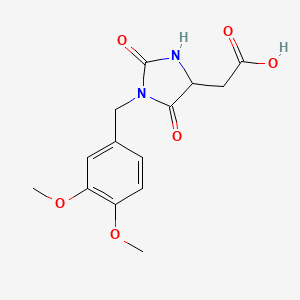 molecular formula C14H16N2O6 B1433445 [1-(3,4-二甲氧基苄基)-2,5-二氧代咪唑烷-4-基]乙酸 CAS No. 1910706-36-3