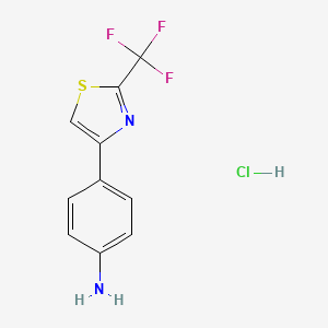 molecular formula C10H8ClF3N2S B1433449 4-[2-(Trifluoromethyl)-1,3-thiazol-4-yl]aniline hydrochloride CAS No. 1795510-94-9