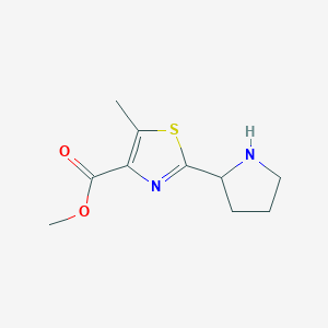 molecular formula C10H14N2O2S B1433463 Methyl 5-methyl-2-(pyrrolidin-2-yl)-1,3-thiazole-4-carboxylate CAS No. 1545702-41-7