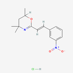 4H-1,3-Oxazine, 5,6-dihydro-2-(2-(3-nitrophenyl)ethenyl)-4,4,6-trimethyl-, monohydrochloride, (E)-