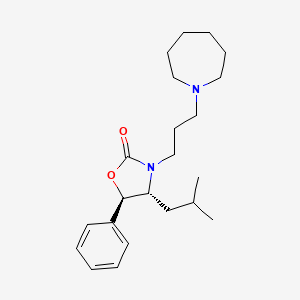 2-Oxazolidinone, 3-(3-(hexahydro-1H-azepin-1-yl)propyl)-4-(2-methylpropyl)-5-phenyl-, (4R-trans)-