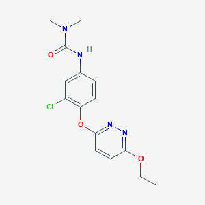 molecular formula C15H17ClN4O3 B14334776 N'-{3-Chloro-4-[(6-ethoxypyridazin-3-yl)oxy]phenyl}-N,N-dimethylurea CAS No. 106045-84-5