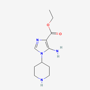molecular formula C11H18N4O2 B1433491 ethyl 5-amino-1-(piperidin-4-yl)-1H-imidazole-4-carboxylate CAS No. 1798754-26-3