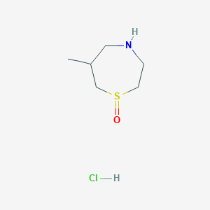 molecular formula C6H14ClNOS B1433501 盐酸 6-甲基-1lambda4,4-噻氮杂环-1-酮 CAS No. 1788805-87-7