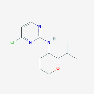 molecular formula C12H18ClN3O B1433505 4-chloro-N-[2-(propan-2-yl)oxan-3-yl]pyrimidin-2-amine CAS No. 1803571-57-4