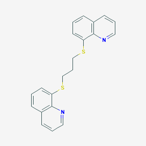 molecular formula C21H18N2S2 B14335088 8-(3-Quinolin-8-ylsulfanylpropylsulfanyl)quinoline CAS No. 102311-94-4