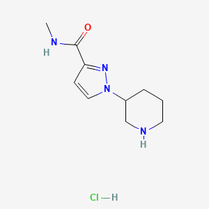 molecular formula C10H17ClN4O B1433511 N-methyl-1-(piperidin-3-yl)-1H-pyrazole-3-carboxamide hydrochloride CAS No. 1803602-16-5