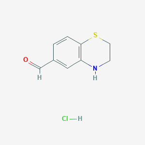 molecular formula C9H10ClNOS B1433512 3,4-dihydro-2H-1,4-benzothiazine-6-carbaldehyde hydrochloride CAS No. 1803571-71-2