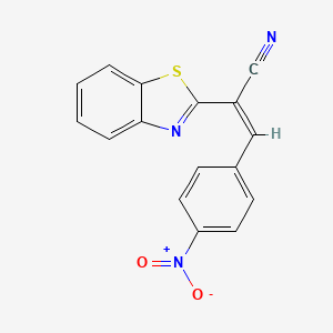 molecular formula C16H9N3O2S B14335161 (2Z)-2-(1,3-benzothiazol-2-yl)-3-(4-nitrophenyl)prop-2-enenitrile 