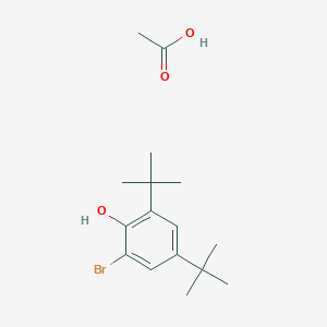 molecular formula C16H25BrO3 B14335188 Acetic acid;2-bromo-4,6-ditert-butylphenol CAS No. 103151-53-7