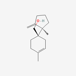 molecular formula C15H24O B14335196 3-Cyclohexene-1-methanol, 4-methyl-1-(1-methyl-2-methylenecyclopentyl)-, (R*,R*)- CAS No. 104762-32-5