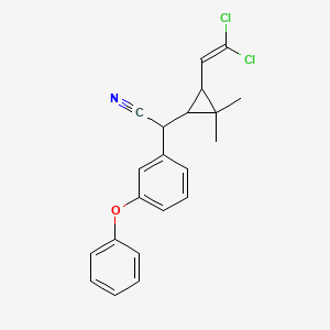 molecular formula C21H19Cl2NO B14335301 [3-(2,2-Dichloroethenyl)-2,2-dimethylcyclopropyl](3-phenoxyphenyl)acetonitrile CAS No. 110457-92-6