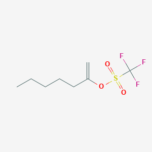 molecular formula C8H13F3O3S B14335303 Hept-1-EN-2-YL trifluoromethanesulfonate CAS No. 104849-68-5