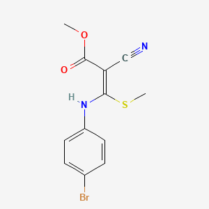 molecular formula C12H11BrN2O2S B14335317 methyl (E)-3-(4-bromoanilino)-2-cyano-3-methylsulfanylprop-2-enoate CAS No. 101662-06-0