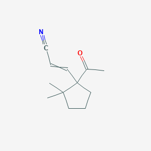 3-(1-Acetyl-2,2-dimethylcyclopentyl)prop-2-enenitrile