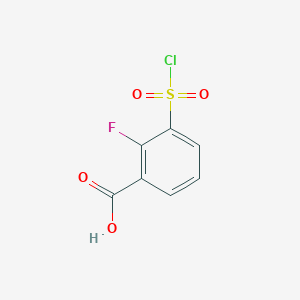 molecular formula C7H4ClFO4S B1433539 3-(Chlorosulfonyl)-2-fluorobenzoic acid CAS No. 1909327-45-2