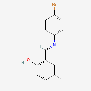 molecular formula C14H12BrNO B14335434 Phenol, 2-[[(4-bromophenyl)imino]methyl]-4-methyl- CAS No. 106038-85-1