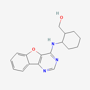 molecular formula C17H19N3O2 B1433545 [2-({8-Oxa-3,5-diazatricyclo[7.4.0.0,2,7]trideca-1(9),2(7),3,5,10,12-hexaen-6-yl}amino)cyclohexyl]methanol CAS No. 1803591-37-8
