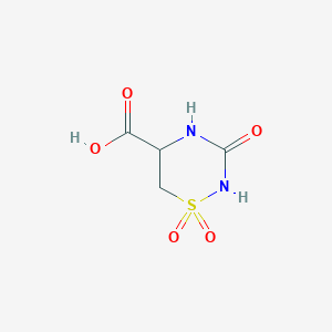 molecular formula C4H6N2O5S B14335493 1,1,3-Trioxo-1lambda~6~,2,4-thiadiazinane-5-carboxylic acid CAS No. 106200-17-3