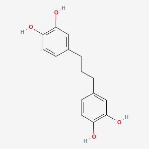 molecular formula C15H16O4 B14335550 1,2-Benzenediol, 4,4'-(1,3-propanediyl)bis- CAS No. 100976-54-3