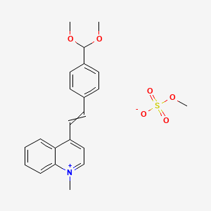 molecular formula C22H25NO6S B14335564 4-{2-[4-(Dimethoxymethyl)phenyl]ethenyl}-1-methylquinolin-1-ium methyl sulfate CAS No. 110241-44-6