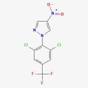 1H-Pyrazole, 1-[2,6-dichloro-4-(trifluoromethyl)phenyl]-4-nitro-