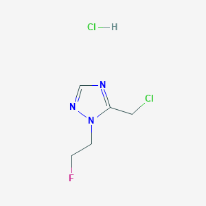 molecular formula C5H8Cl2FN3 B1433567 5-(chloromethyl)-1-(2-fluoroethyl)-1H-1,2,4-triazole hydrochloride CAS No. 1803592-97-3