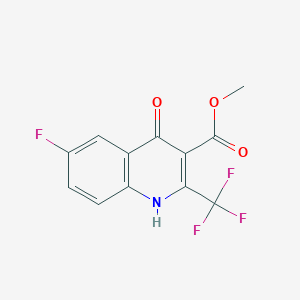 molecular formula C12H7F4NO3 B1433570 6-氟-4-羟基-2-(三氟甲基)喹啉-3-甲酸甲酯 CAS No. 1384265-63-7